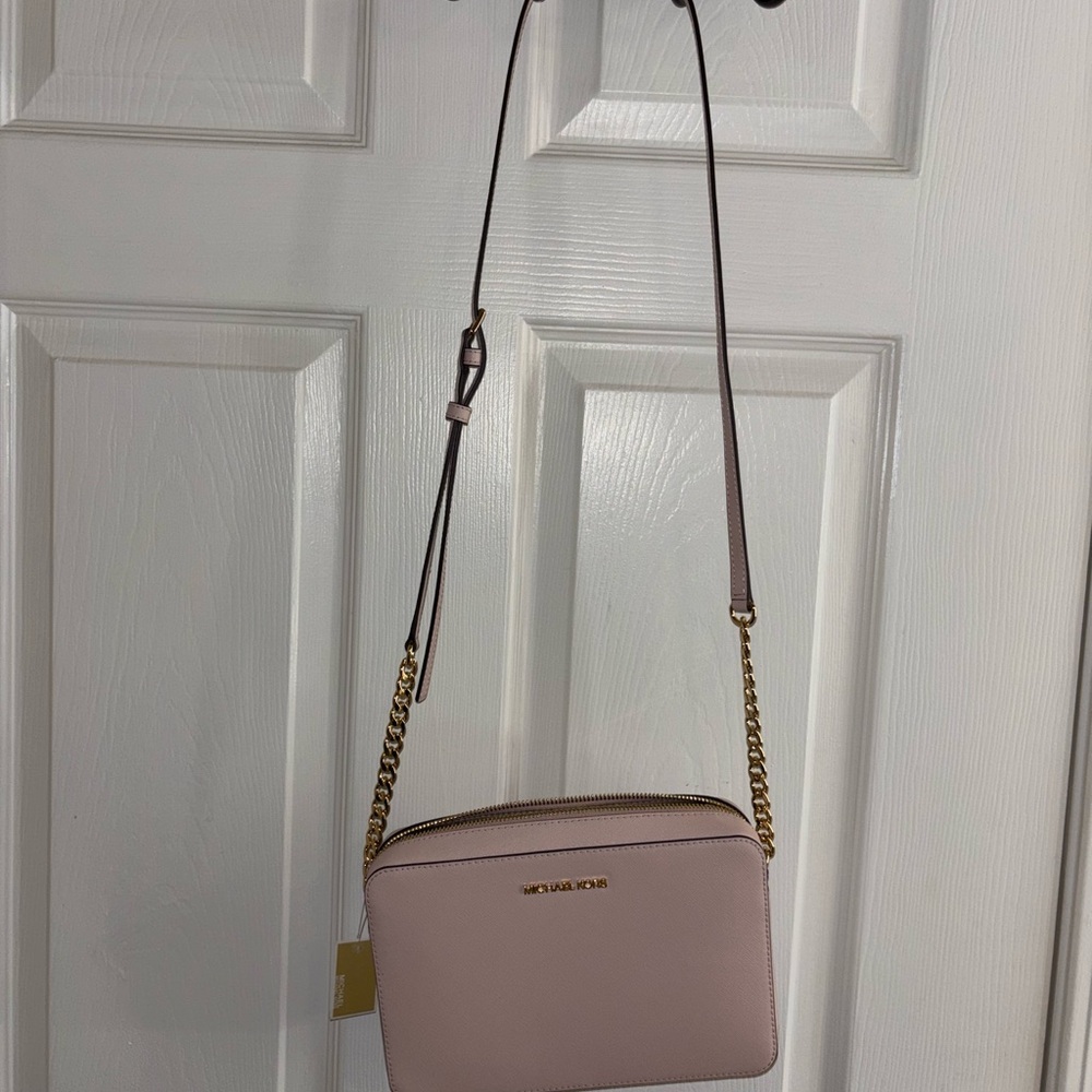 Michael Kors Blush Crossbody Bag with Gold Chain